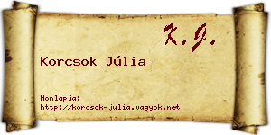 Korcsok Júlia névjegykártya