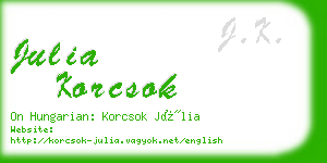 julia korcsok business card